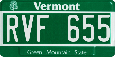 VT license plate RVF655
