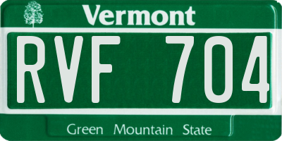 VT license plate RVF704