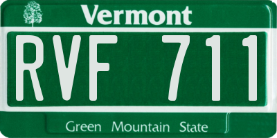 VT license plate RVF711