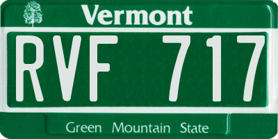 VT license plate RVF717