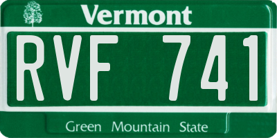 VT license plate RVF741