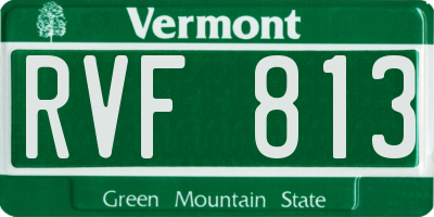 VT license plate RVF813