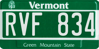 VT license plate RVF834