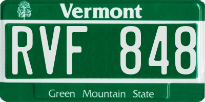 VT license plate RVF848