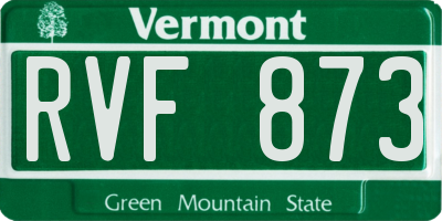 VT license plate RVF873