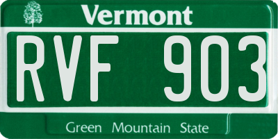 VT license plate RVF903