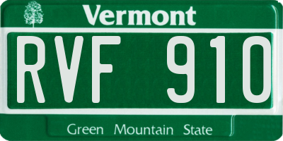 VT license plate RVF910