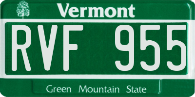 VT license plate RVF955