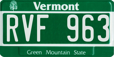 VT license plate RVF963