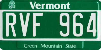 VT license plate RVF964