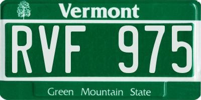 VT license plate RVF975