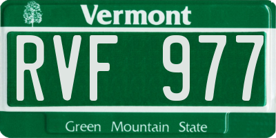 VT license plate RVF977