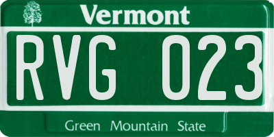 VT license plate RVG023