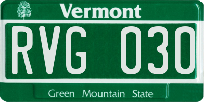 VT license plate RVG030