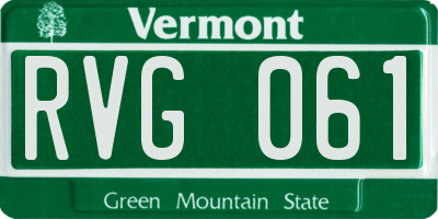 VT license plate RVG061