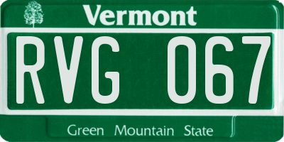 VT license plate RVG067