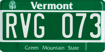 VT license plate RVG073