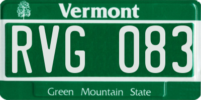 VT license plate RVG083