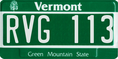 VT license plate RVG113