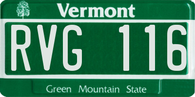 VT license plate RVG116