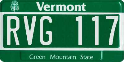 VT license plate RVG117