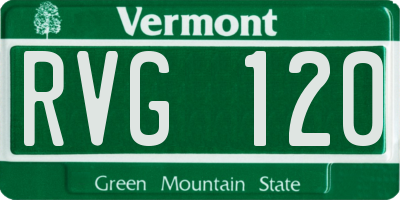 VT license plate RVG120