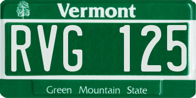 VT license plate RVG125