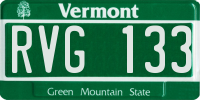 VT license plate RVG133
