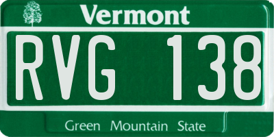 VT license plate RVG138