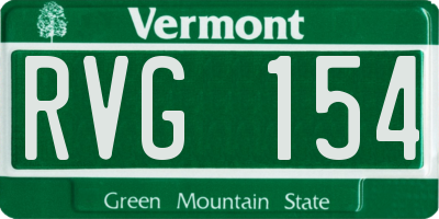 VT license plate RVG154