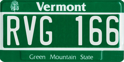 VT license plate RVG166