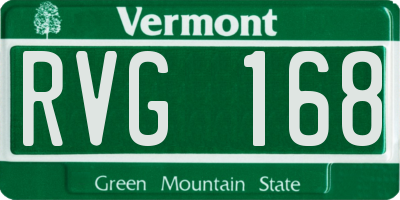 VT license plate RVG168