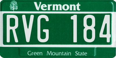 VT license plate RVG184
