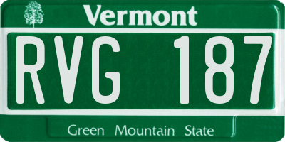 VT license plate RVG187