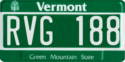 VT license plate RVG188