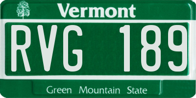 VT license plate RVG189