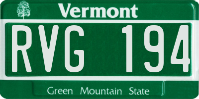 VT license plate RVG194