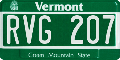 VT license plate RVG207