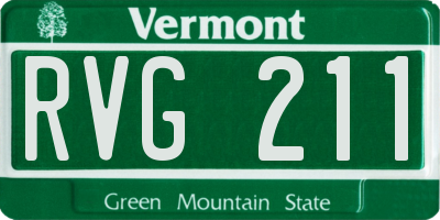 VT license plate RVG211