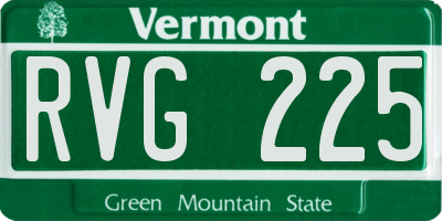 VT license plate RVG225