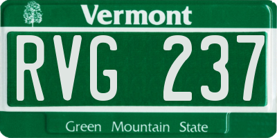 VT license plate RVG237
