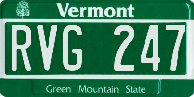 VT license plate RVG247