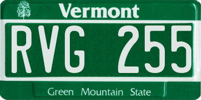 VT license plate RVG255