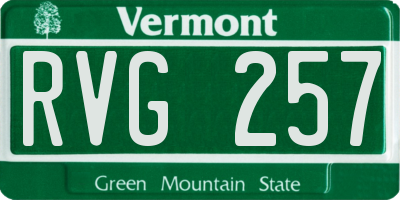 VT license plate RVG257