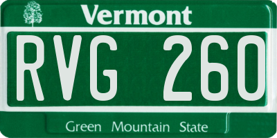 VT license plate RVG260