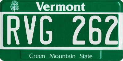 VT license plate RVG262