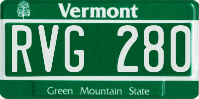 VT license plate RVG280