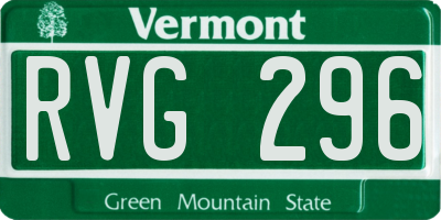 VT license plate RVG296