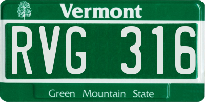 VT license plate RVG316