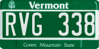 VT license plate RVG338